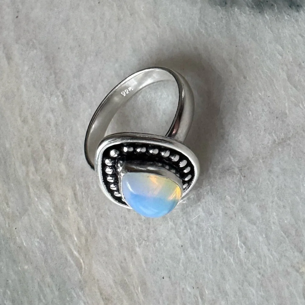 NWOT Sundance Moonlight Rain Ring, Opalite, Sterling Silver